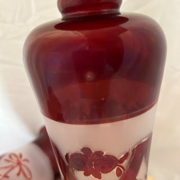 Czech Red Glass Vases - Picture 5 of 9